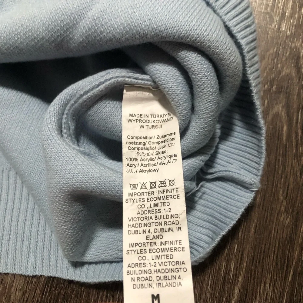 Infinite Styles Blue Pearl Knit Sweater Dress M